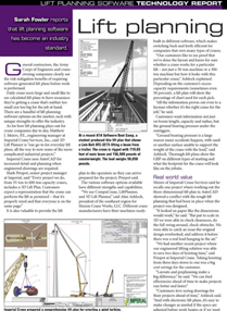 Imperial Crane featured in the August issue of ACT magazine for their lift plan expertise