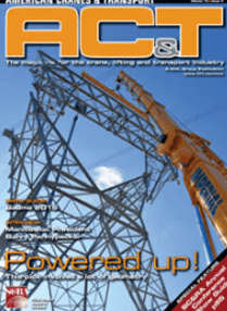 Imperial Crane on the front cover of ACT magazine along with Imperial Power featured in the same issue for the 756kV switchyard project.